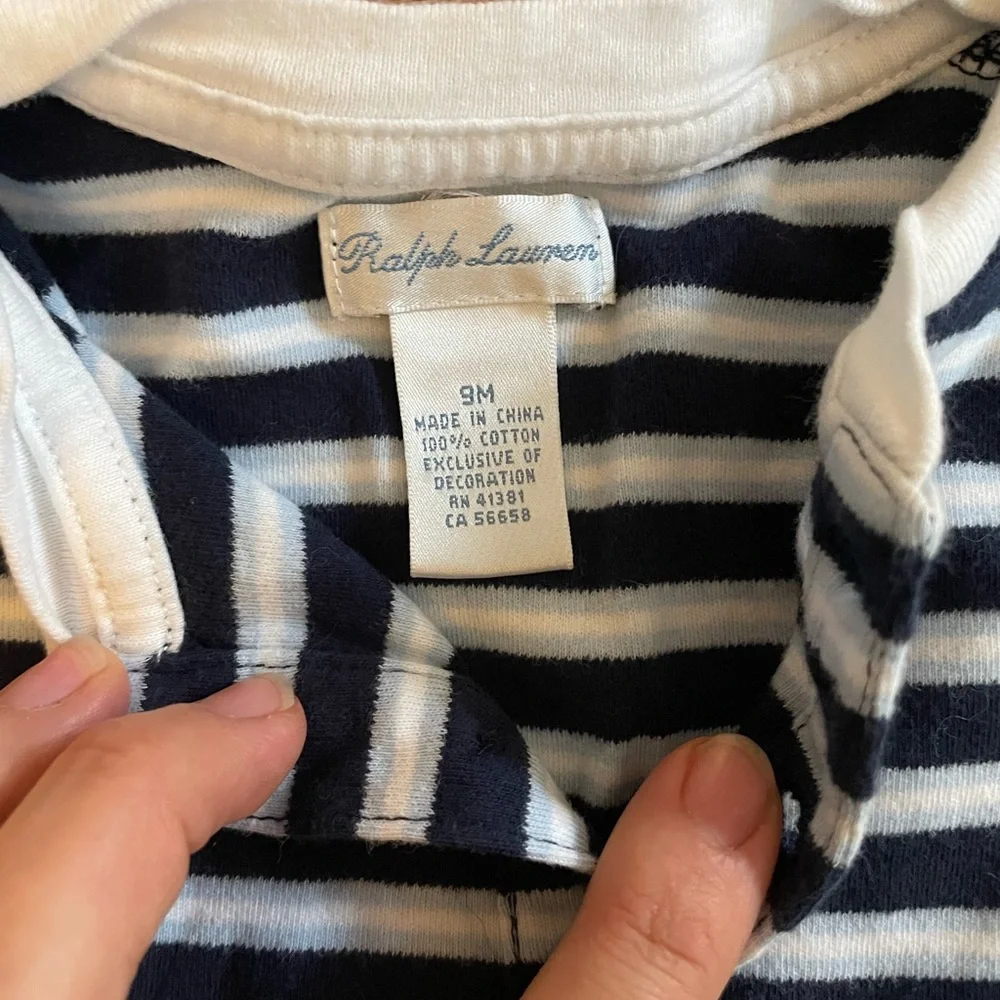 Blue striped Ralph Lauren baby romper - Picture 2 of 2